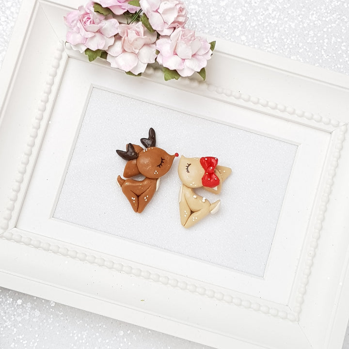 Deer - Handmade Flatback Clay Bow Centre - Crafty Mood