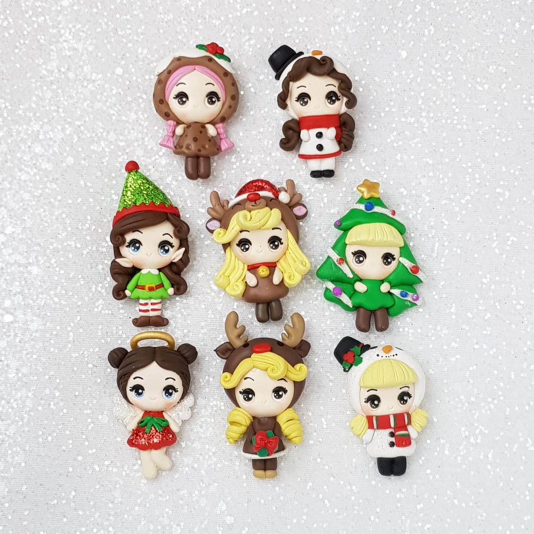 Christmas Dressing Up Girls - Embellishment Clay Bow Centre - Crafty Mood