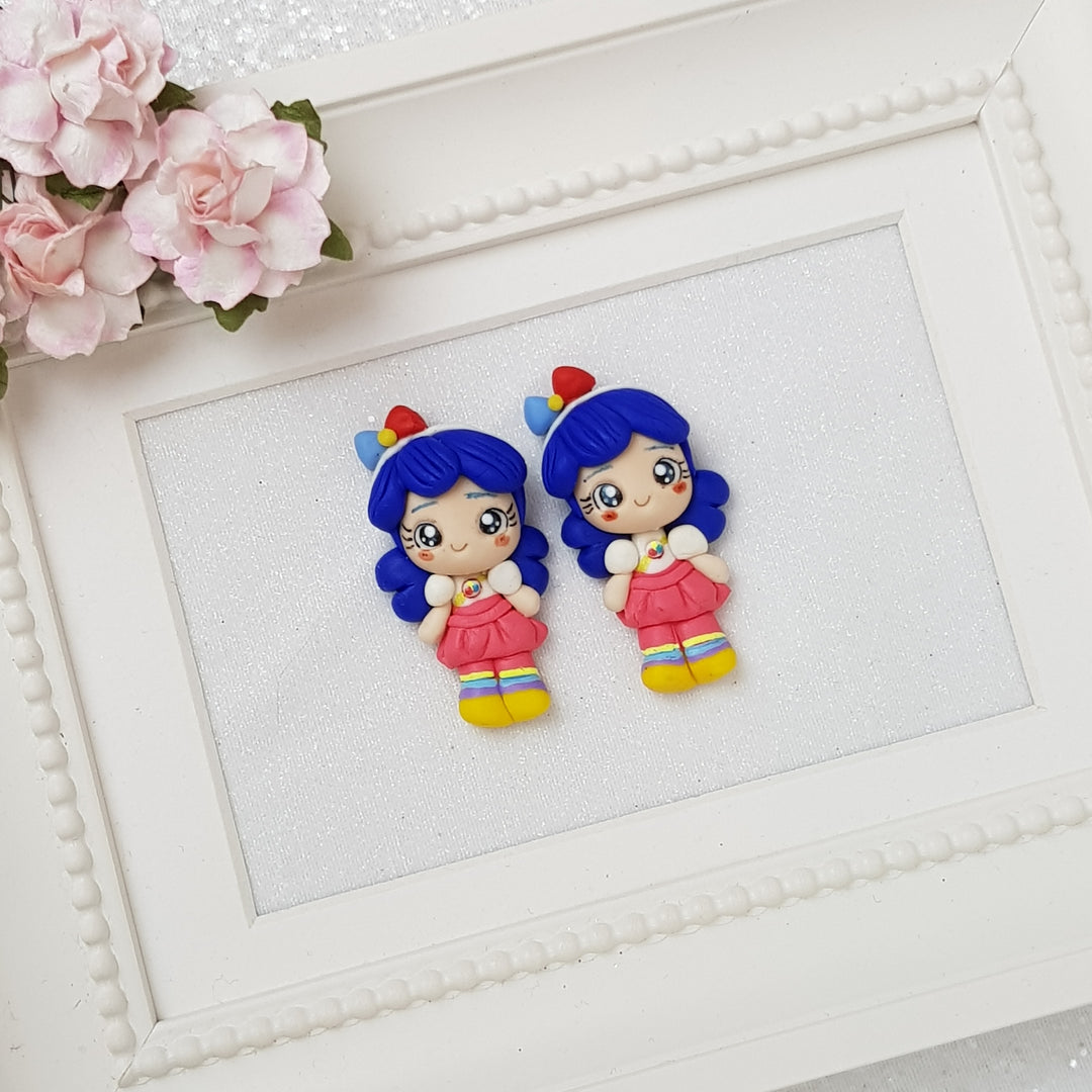 Blue hair girl - Embellishment Clay Bow Centre - Crafty Mood