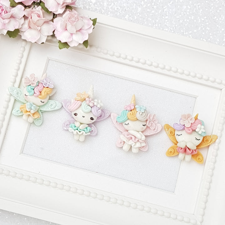 Unicorn fairies - Embellishment Clay Bow Centre - Crafty Mood