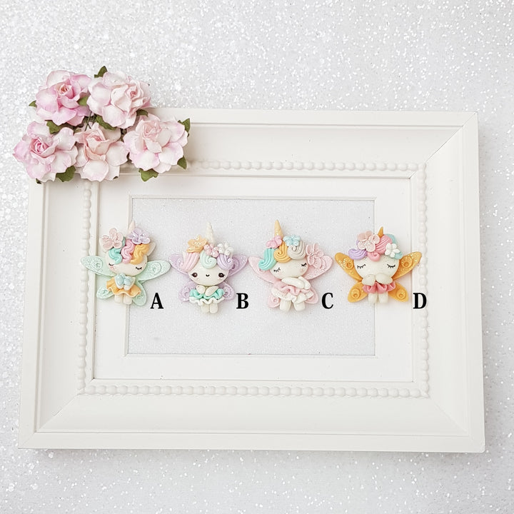 Unicorn fairies - Embellishment Clay Bow Centre - Crafty Mood
