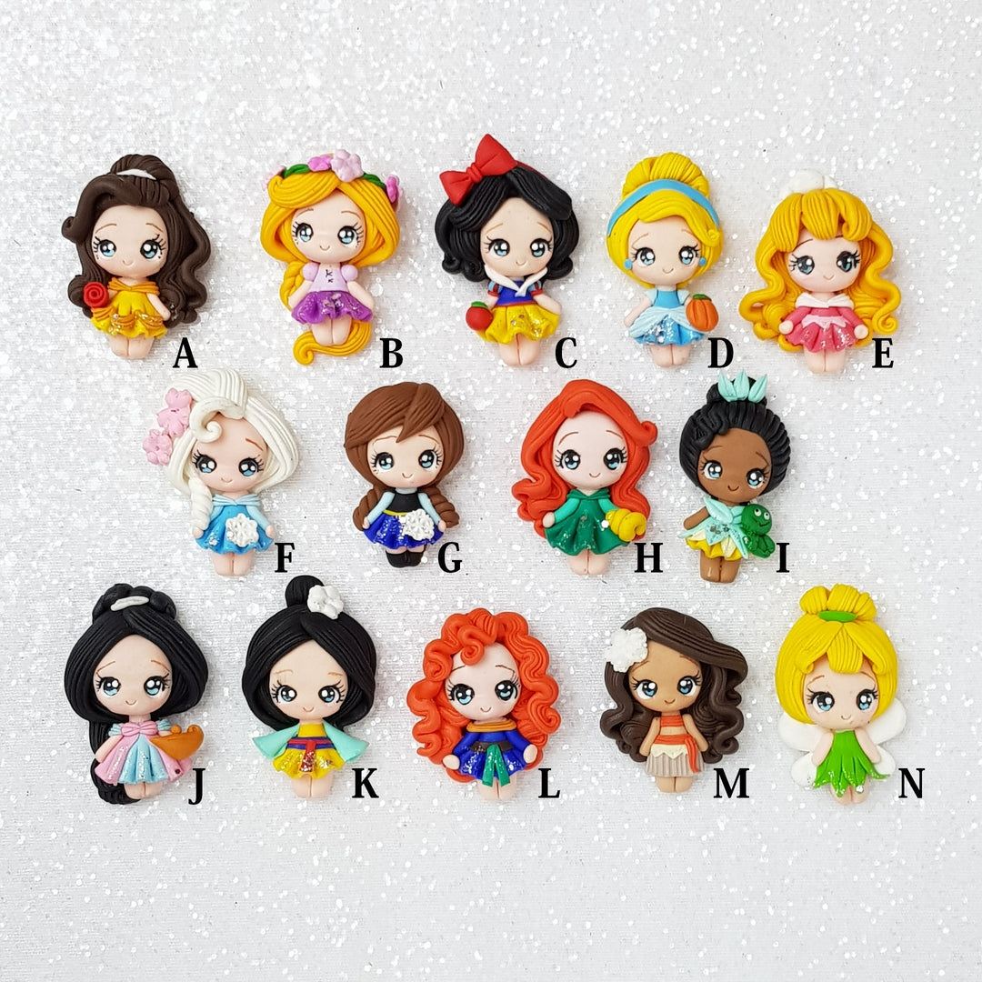 Clay Charm Embellishment - Toddler mini size 4cm  Princess Limited - Crafty Mood