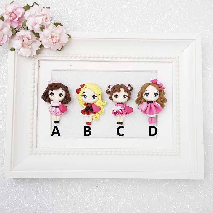 Lovely valentine girls - Embellishment Clay Bow Centre - Crafty Mood