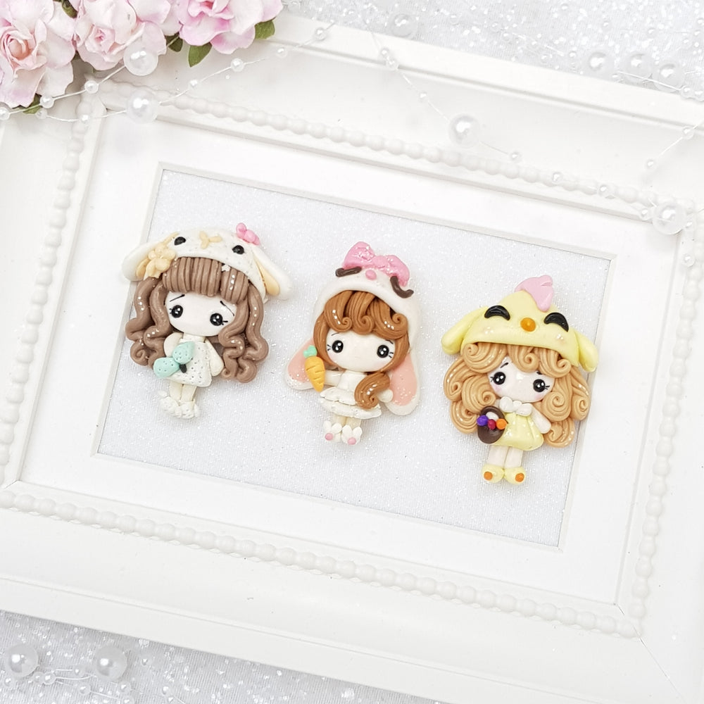 Sale Dressing Up Easter Animal Girls - Embellishment Clay Bow Centre - Crafty Mood