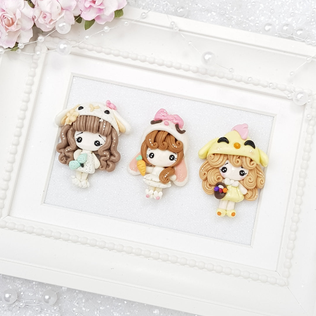 Sale Dressing Up Easter Animal Girls - Embellishment Clay Bow Centre - Crafty Mood