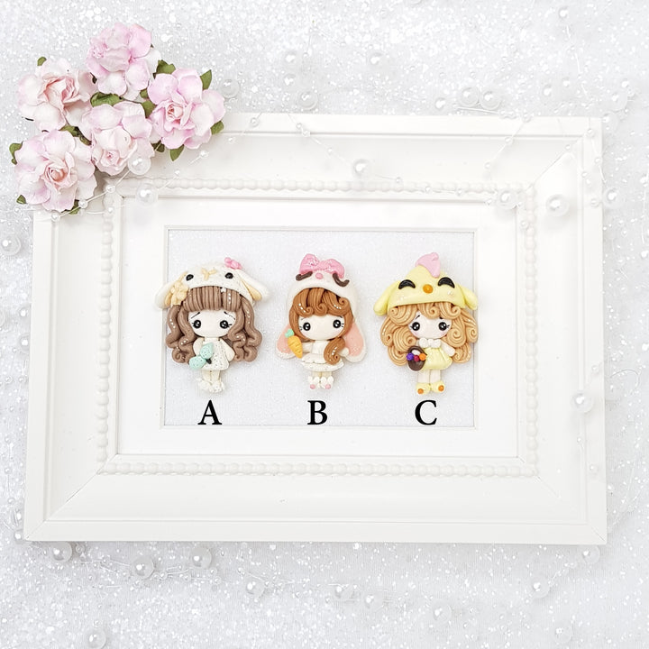 Sale Dressing Up Easter Animal Girls - Embellishment Clay Bow Centre - Crafty Mood