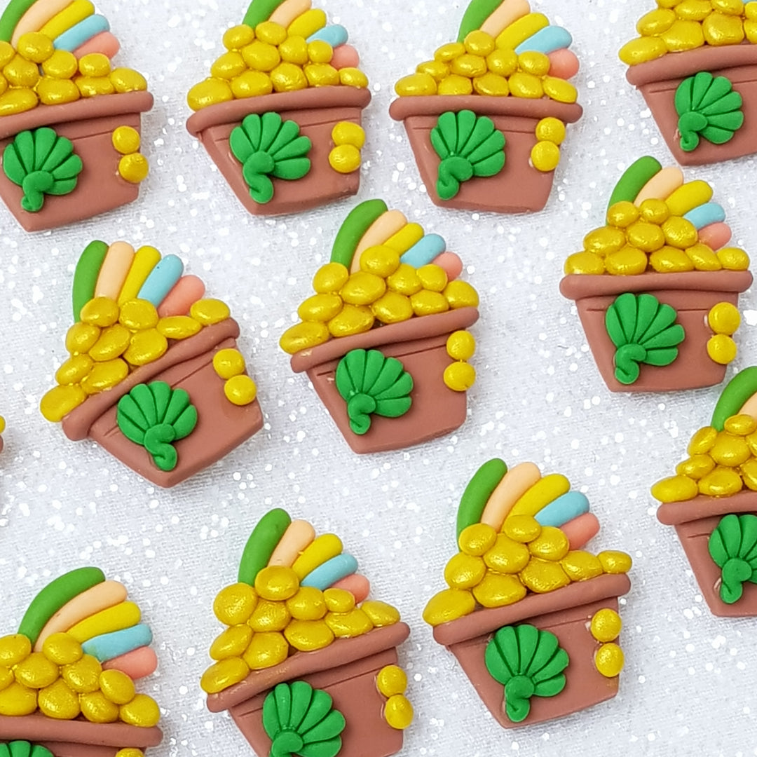 Clay Charm Embellishment - NEW pot of gold - Crafty Mood