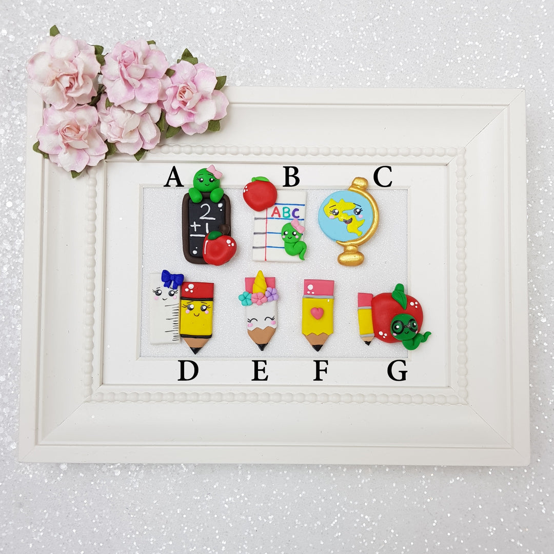 Back to School Stationery - Handmade Flatback Clay Bow Centre - Crafty Mood