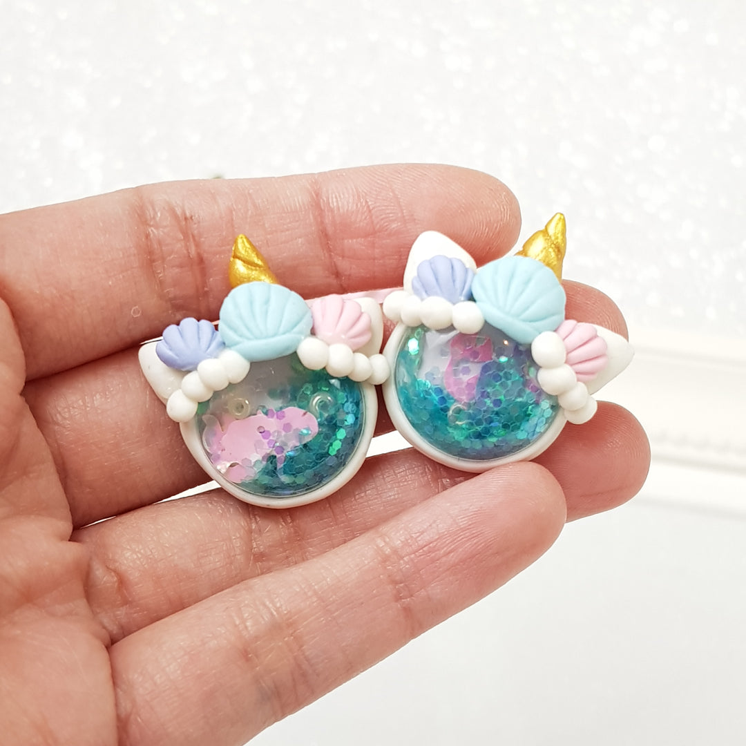 Under the sea unicorn shaker - Embellishment Clay Bow Centre - Crafty Mood