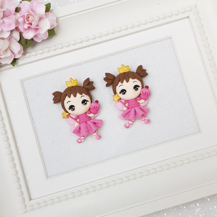 Cupcake fairy - Handmade Flatback Clay Bow Centre - Crafty Mood