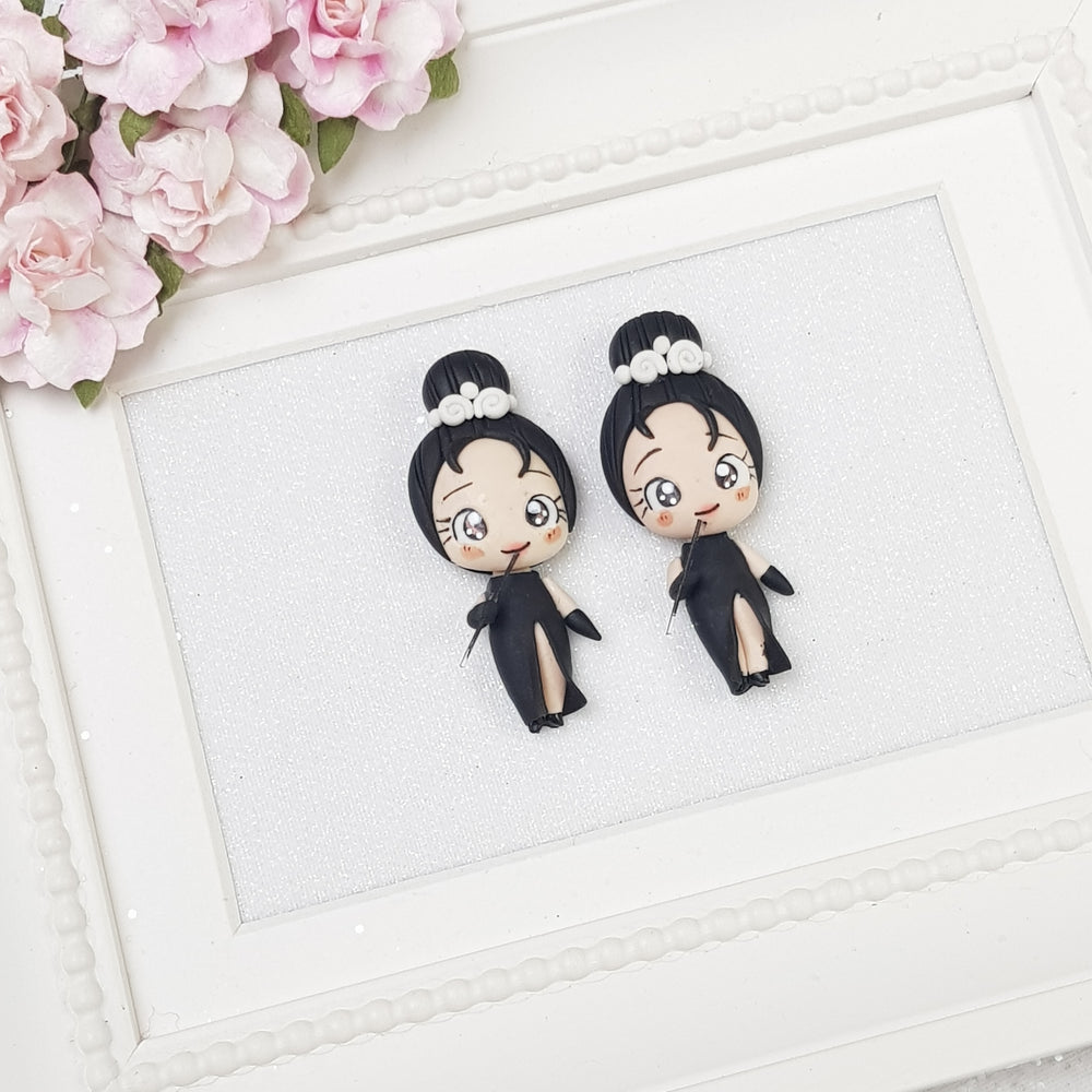 Black dress girl - Embellishment Clay Bow Centre - Crafty Mood