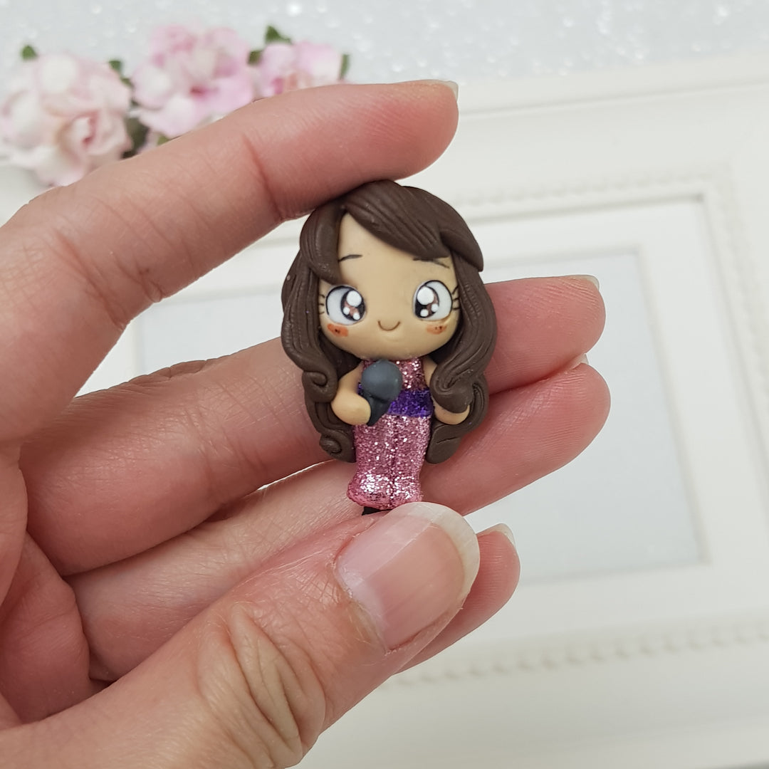 Fancy dazzling girl - Handmade Flatback Clay Bow Centre - Crafty Mood