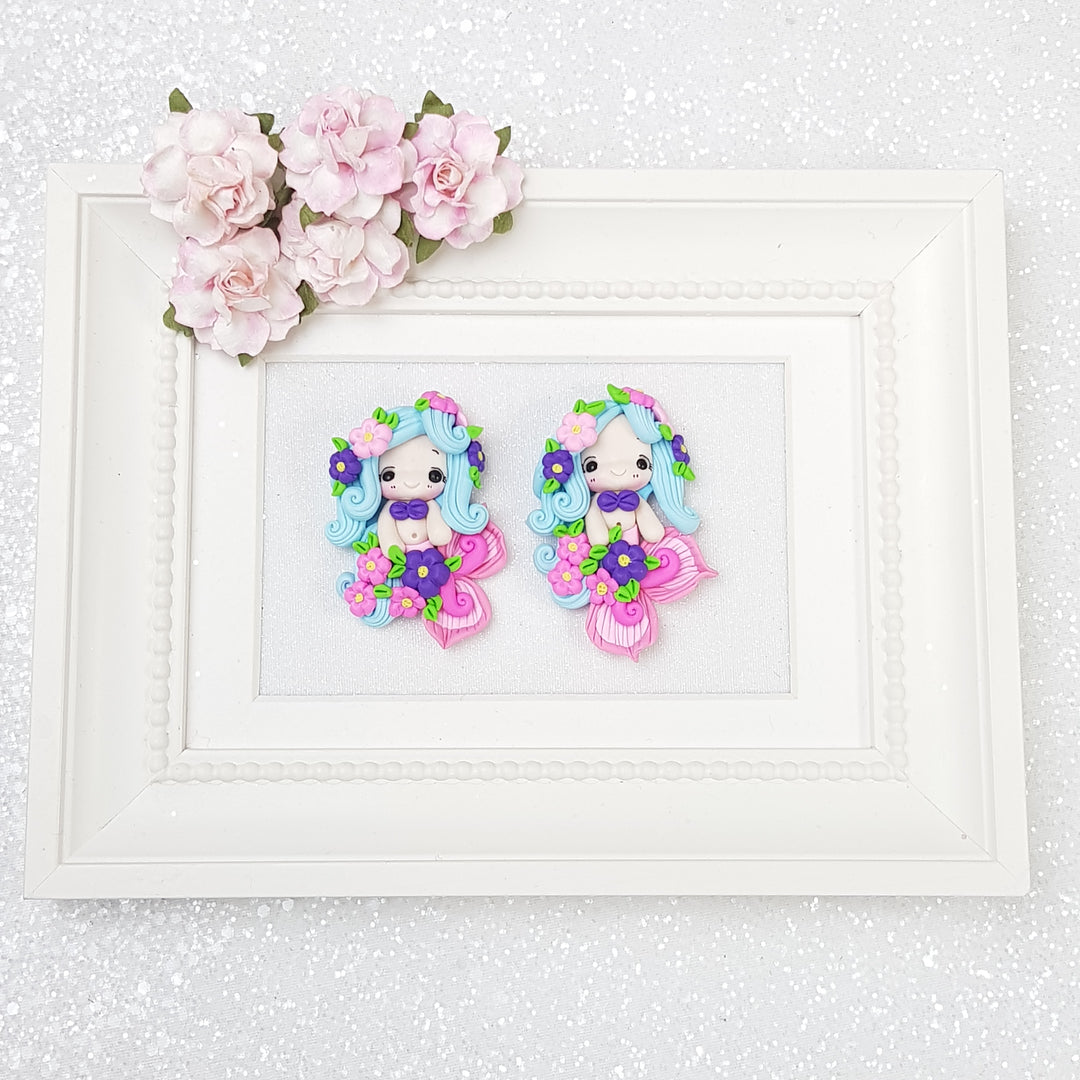 Flowery mermaid - Embellishment Clay Bow Centre - Crafty Mood