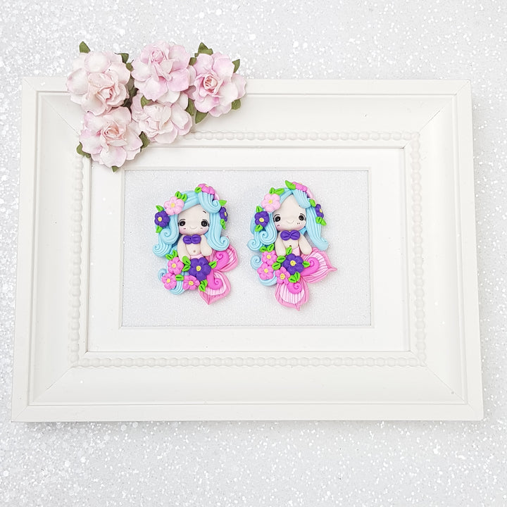Flowery mermaid - Embellishment Clay Bow Centre - Crafty Mood