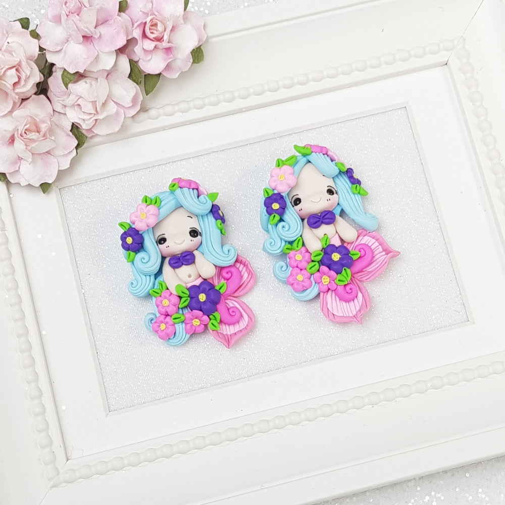 Flowery mermaid - Embellishment Clay Bow Centre - Crafty Mood