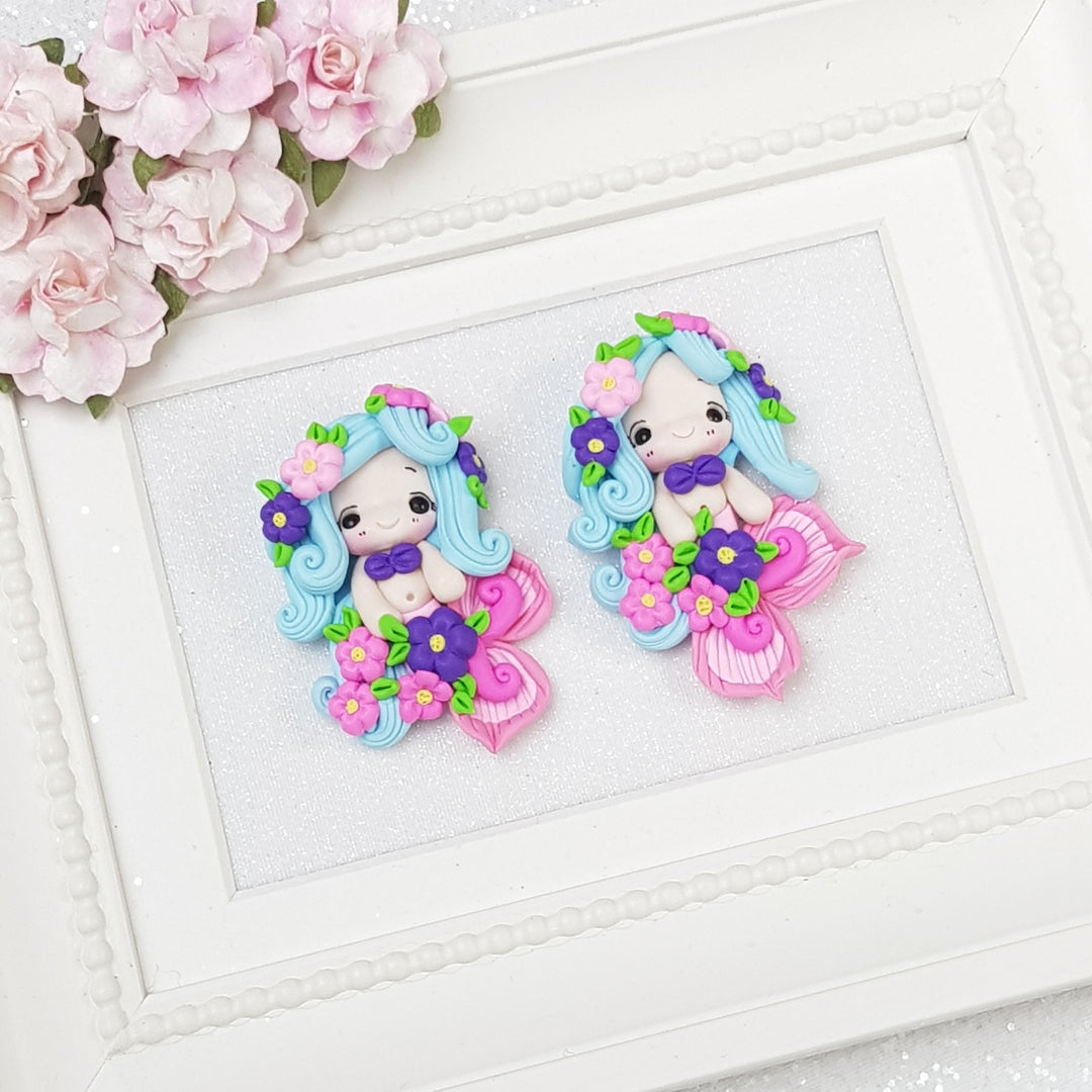 Flowery mermaid - Embellishment Clay Bow Centre - Crafty Mood