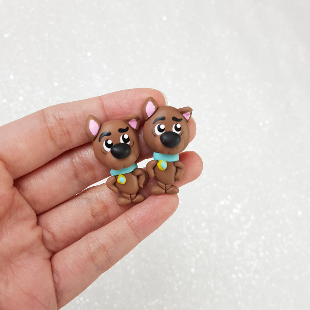 Clay Charm Embellishment -  brown dog - Crafty Mood