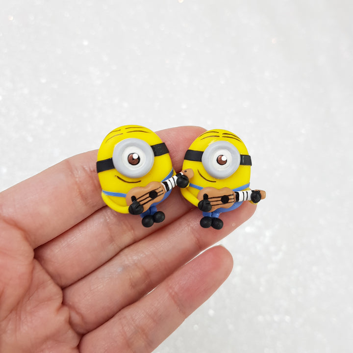 Clay Charm Embellishment -  yellow monster - Crafty Mood