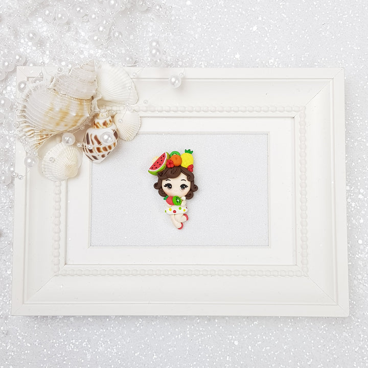 Tropical Fruit Girl - Embellishment Clay Bow Centre - Crafty Mood