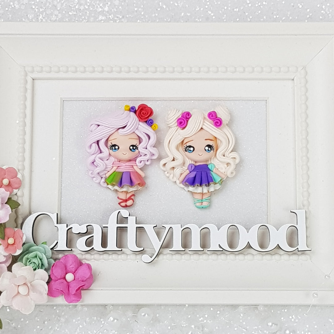 MAX 3 EACH style / PERSON - Pretty Eyes Girls - Handmade Flatback Clay Bow Centre