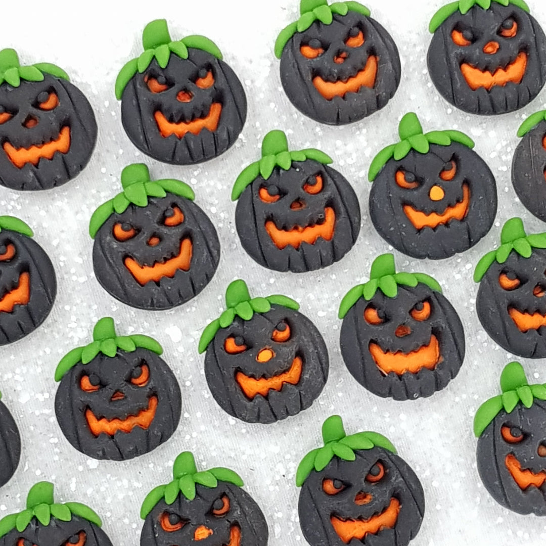 Creepy Halloween Pumpkin  - Embellishment Clay Bow Centre