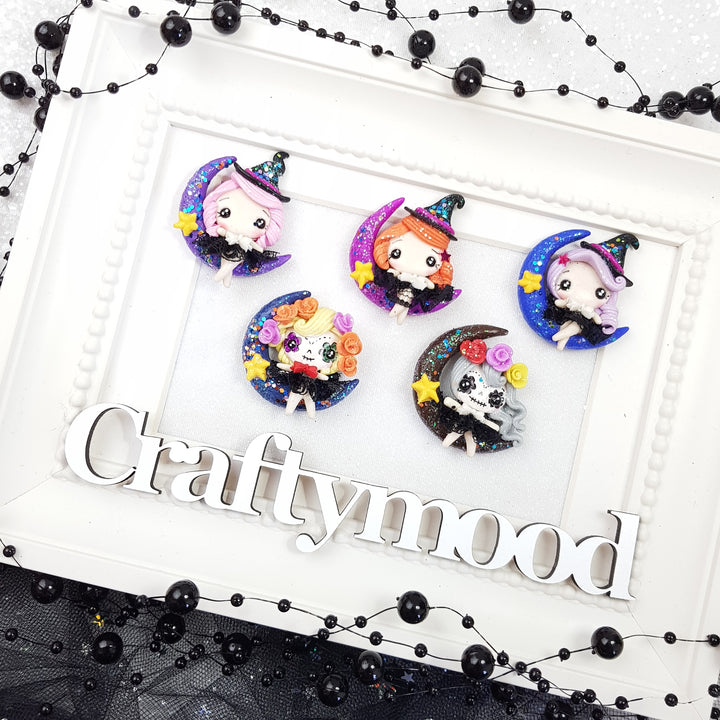 Moon witches - Embellishment Clay Bow Centre