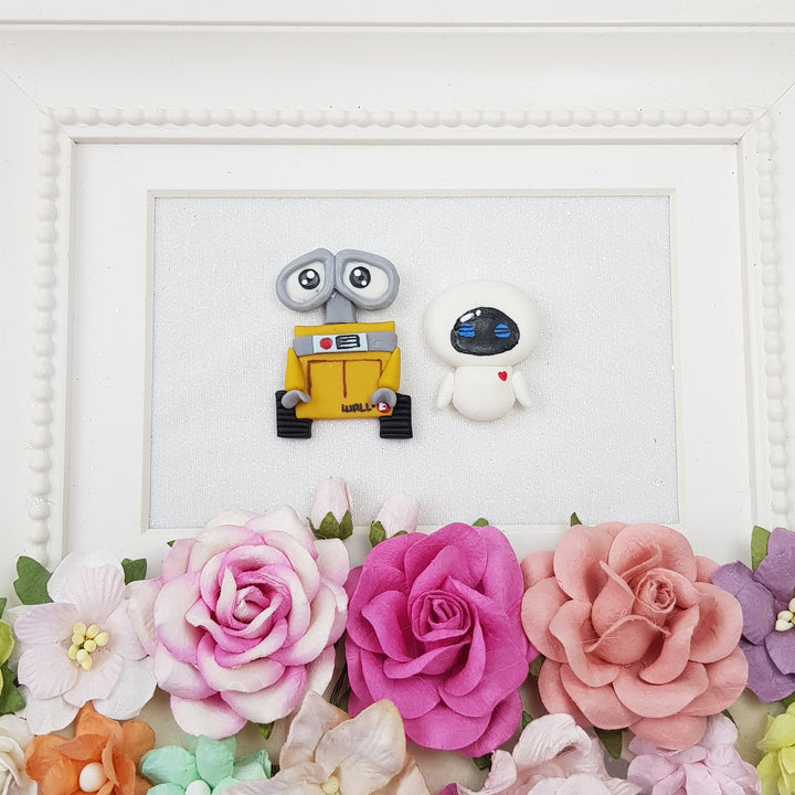 Robot - Handmade Flatback Clay Bow Centre