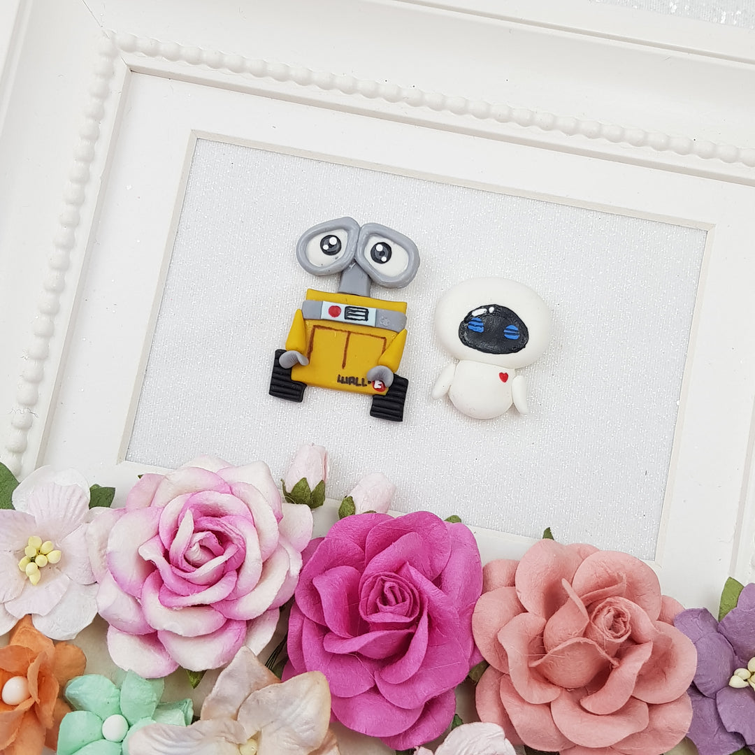 Robot - Handmade Flatback Clay Bow Centre