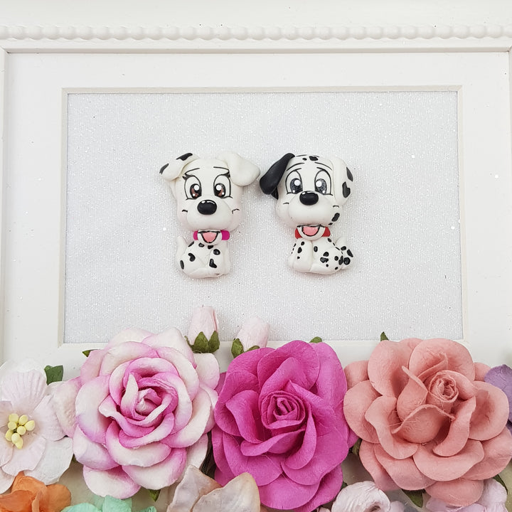 Cute dalmatian puppy - Embellishment Clay Bow Centre