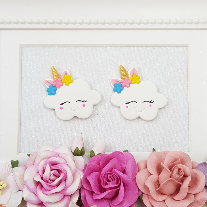 Smile Unicorn Cloud  - Embellishment Clay Bow Centre