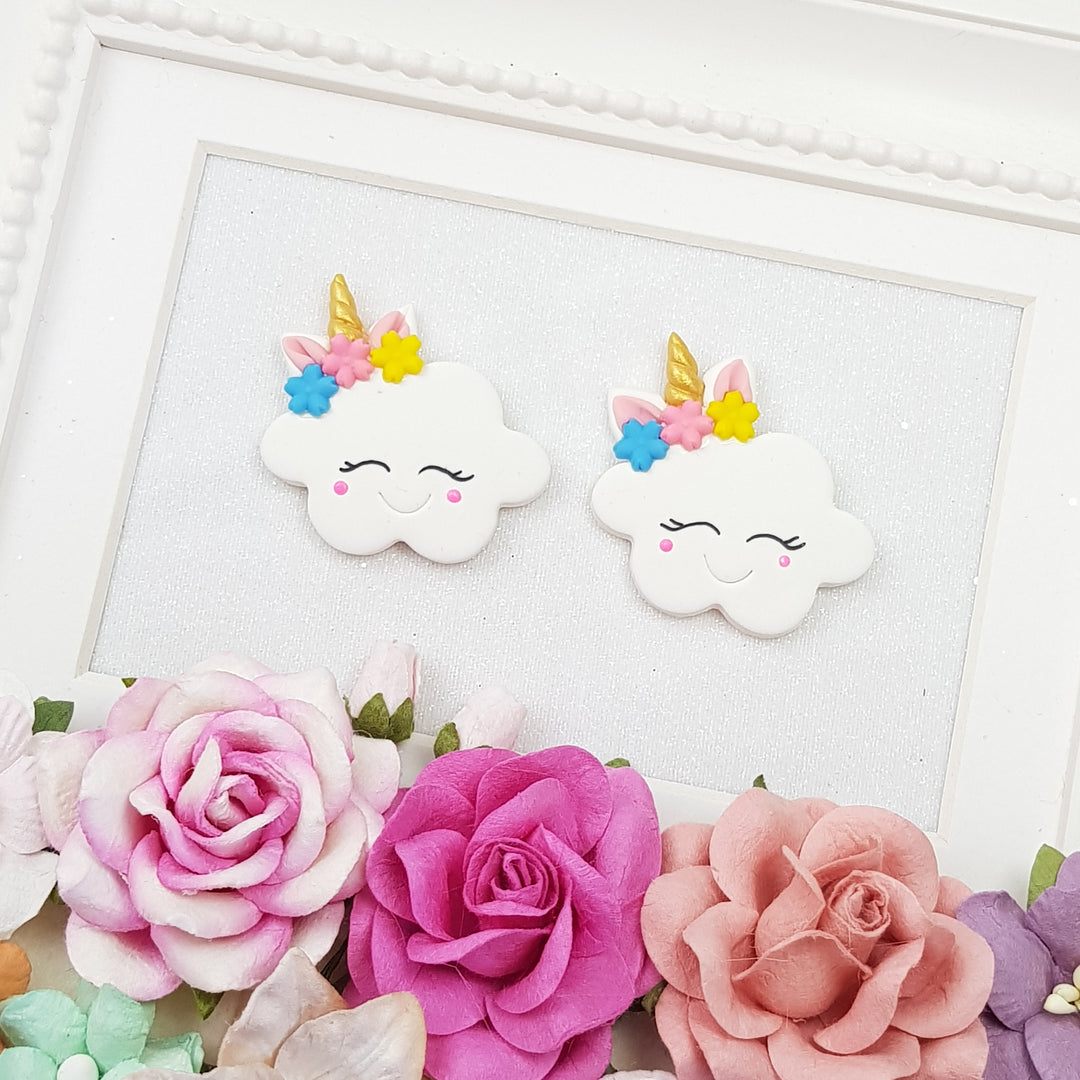 Smile Unicorn Cloud  - Embellishment Clay Bow Centre