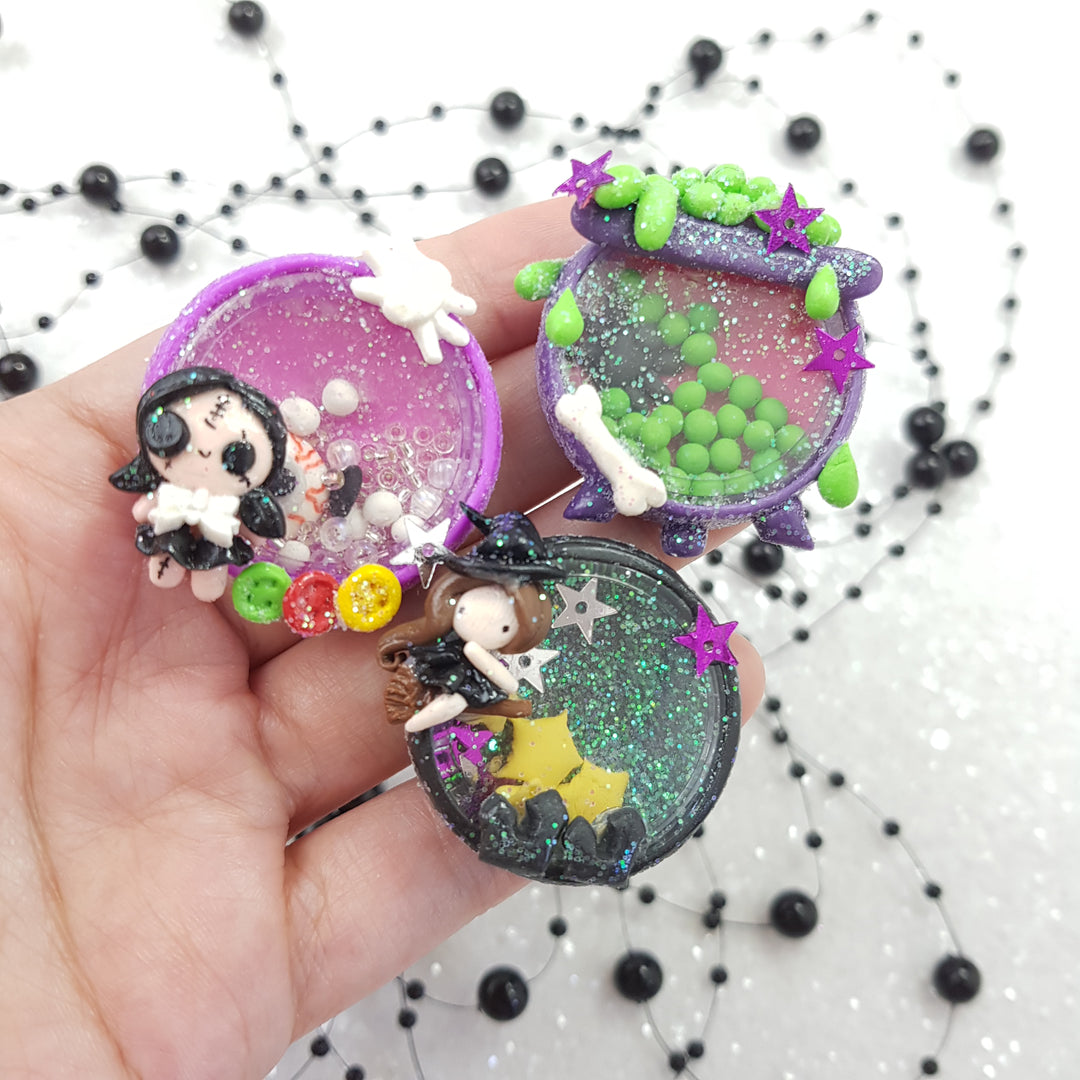 Unique Halloween Shaker - Embellishment Clay Bow Centre