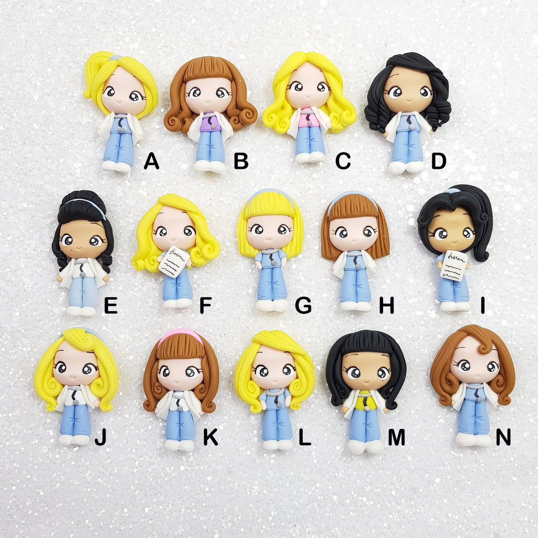Adorable Medical Girl - Embellishment Clay Bow Centre