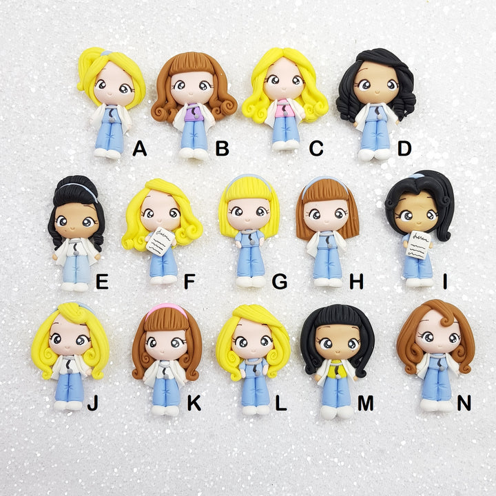 Adorable Medical Girl - Embellishment Clay Bow Centre