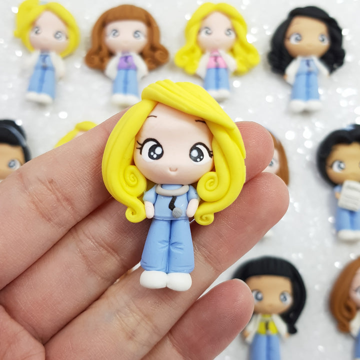 Adorable Medical Girl - Embellishment Clay Bow Centre