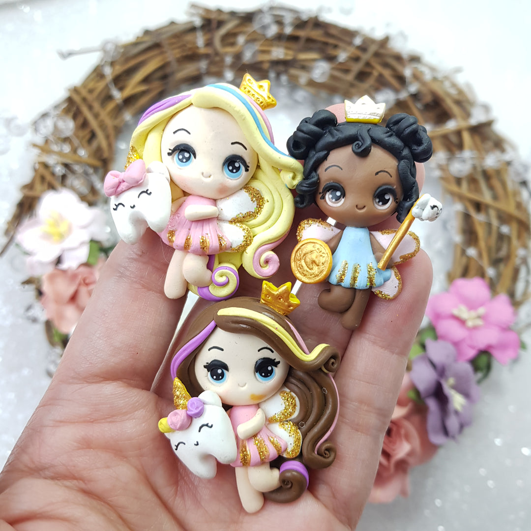 MAX 2 EACH PERSON tooth Fairy - Embellishment Clay Bow Centre
