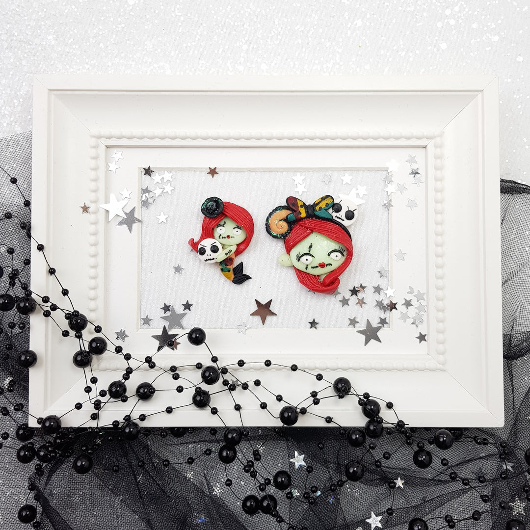 Halloween Mermaid - Glow in the dark - Embellishment Clay Bow Centre