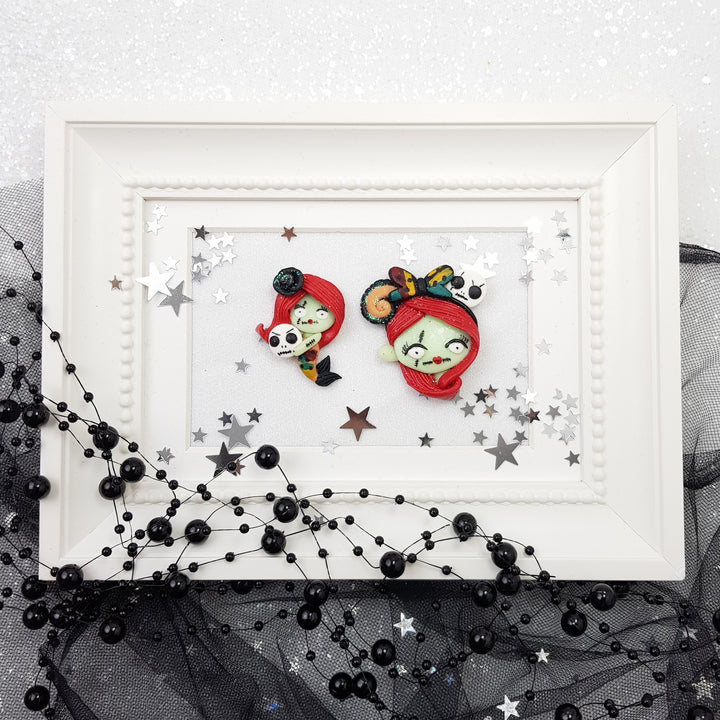 Halloween Mermaid - Glow in the dark - Embellishment Clay Bow Centre