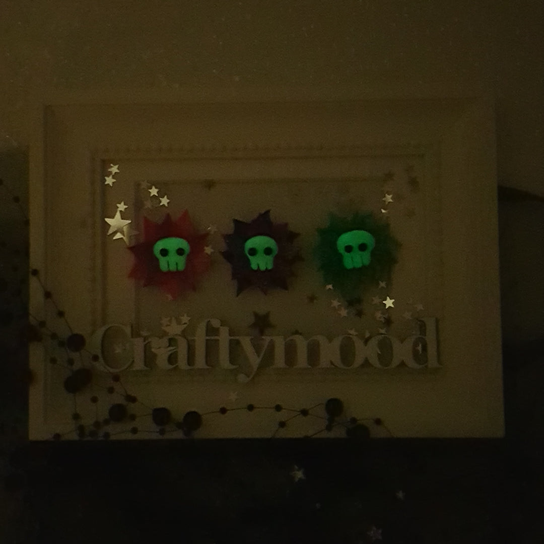 Halloween Flower- Glow in the dark - Embellishment Clay Bow Centre