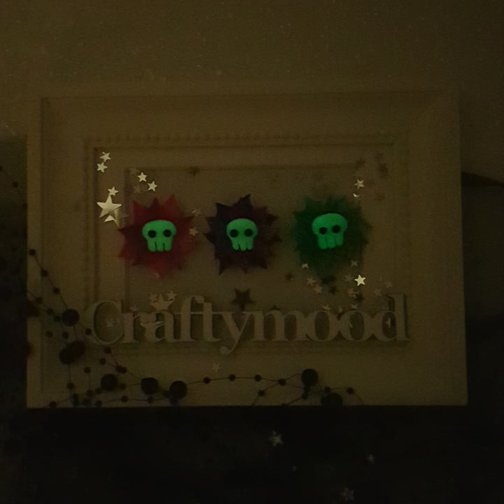 Halloween Flower- Glow in the dark - Embellishment Clay Bow Centre