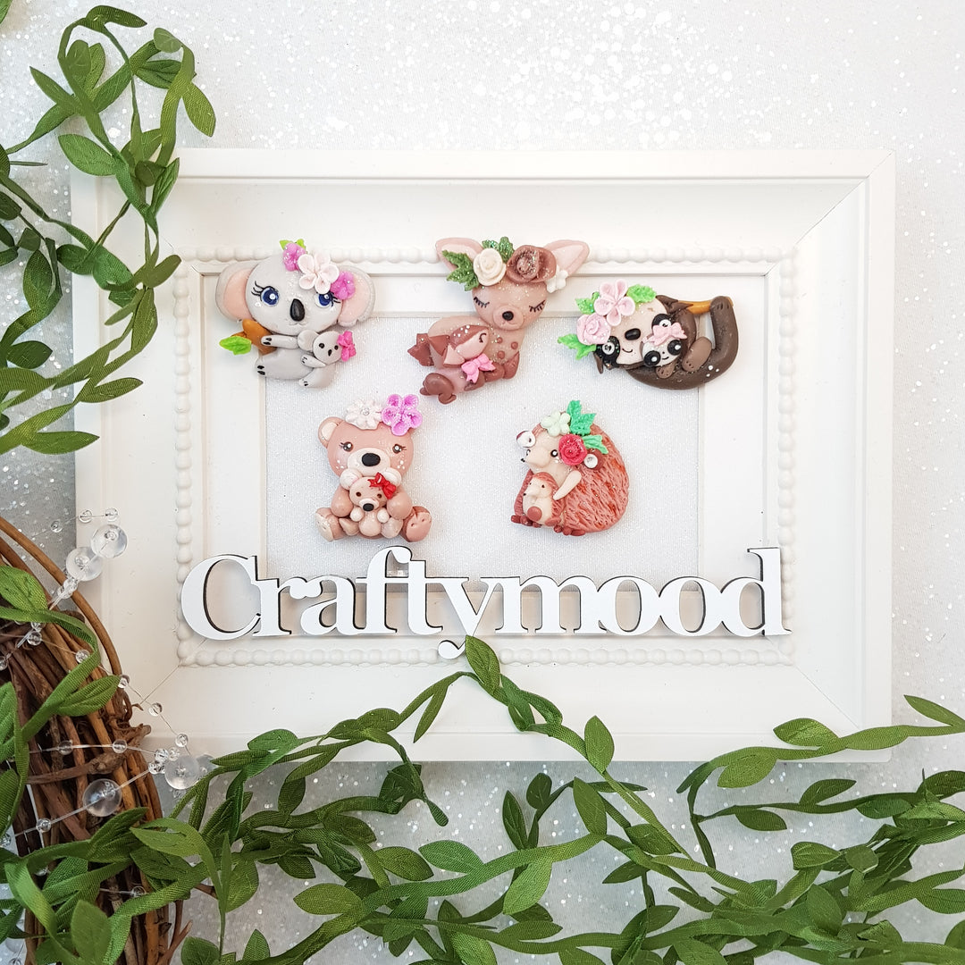 Spring Animals baby - Handmade Flatback Clay Bow Centre