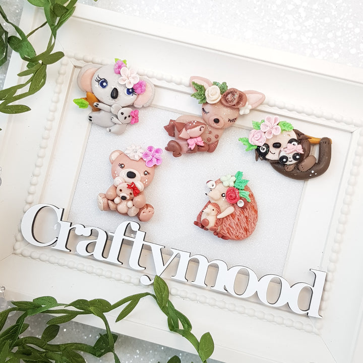 Spring Animals baby - Handmade Flatback Clay Bow Centre