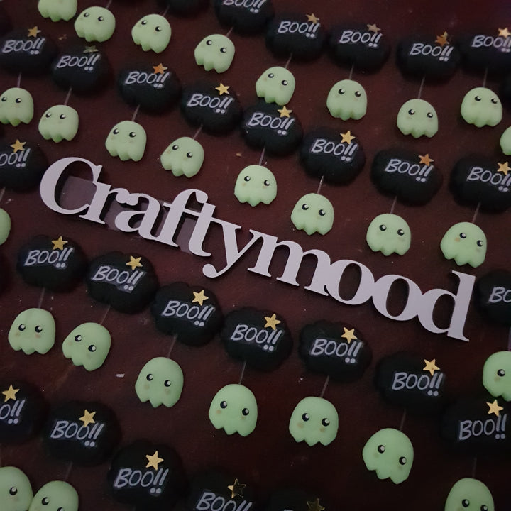 Halloween gang - glow in the dark - Handmade Flatback Clay Bow Centre