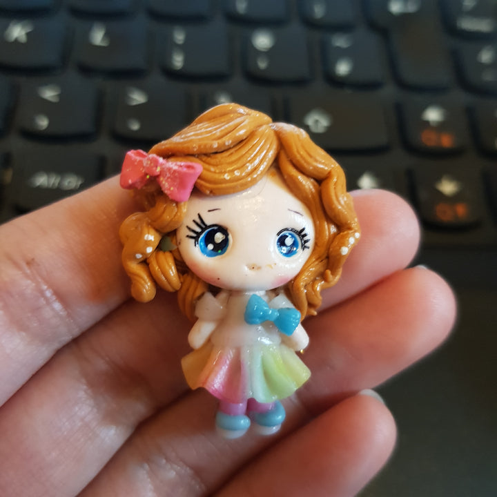Cute Summer Girls - Handmade Flatback Clay Bow Centre