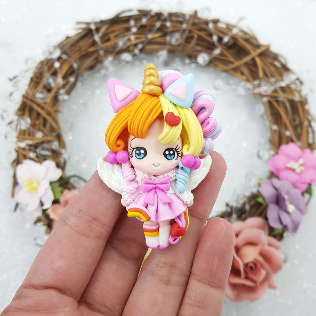 MAX 4 EACH PERSON Cutie unicorn fairy - Embellishment Clay Bow Centre