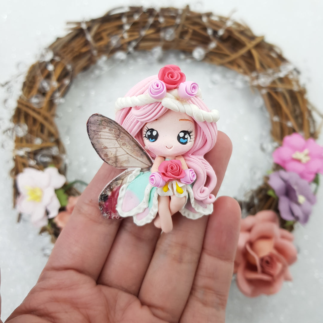 Cutie butterfly fairy D - Embellishment Clay Bow Centre