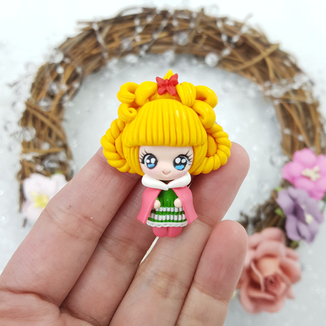 Cutie girl- Handmade Flatback Clay Bow Centre