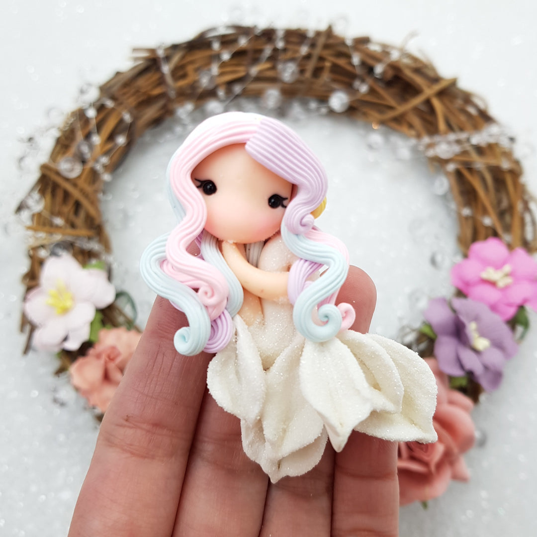 MAX 3 EACH PERSON beautiful mermaid A - Handmade Flatback Clay Bow Centre