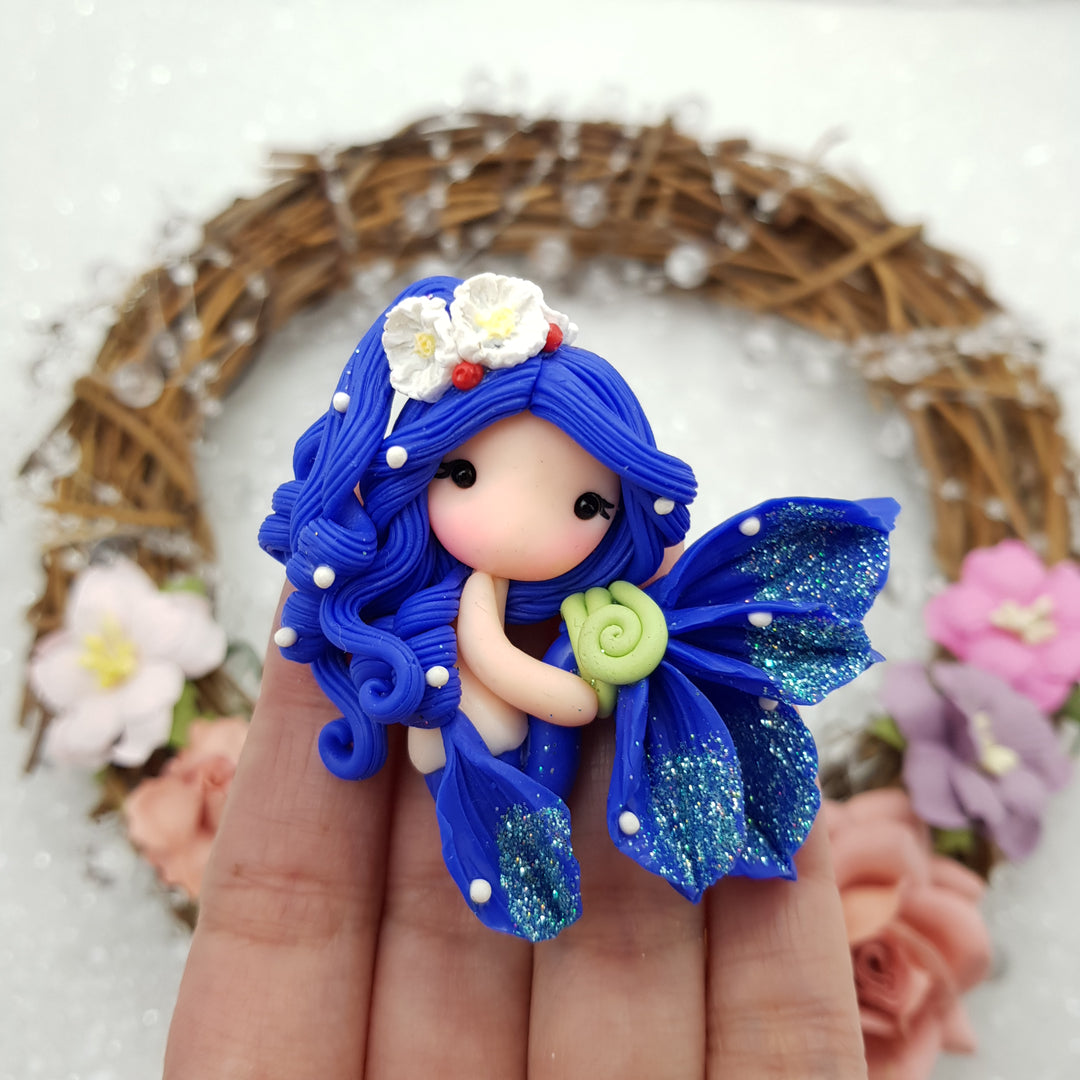 MAX 3 EACH PERSON Gorgeous beautiful mermaid B - Handmade Flatback Clay Bow Centre