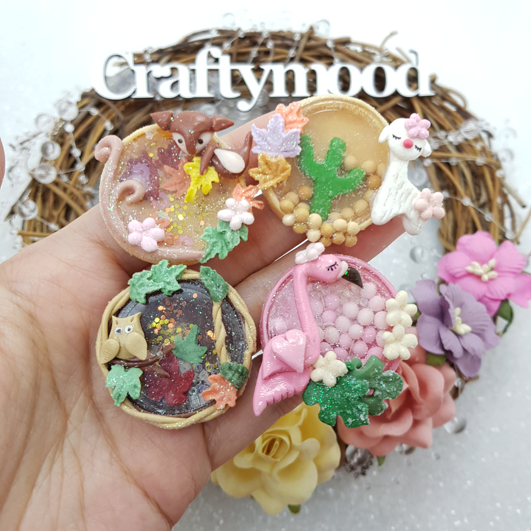 Beautiful Autumn Shaker - Embellishment Clay Bow Centre